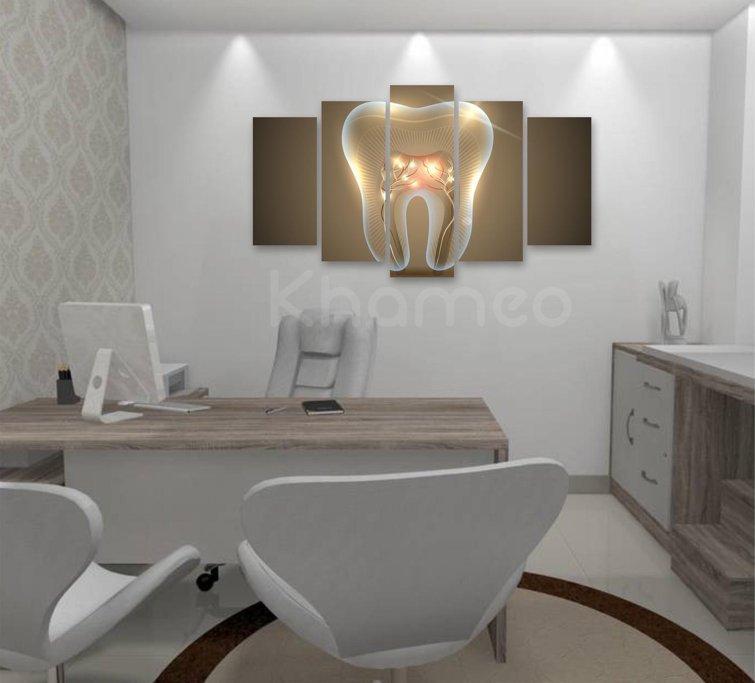 Quadro 5 Peças Dente Consultório Odontológico - KhameoDecor - Quadro  Decorativo - Magazine Luiza