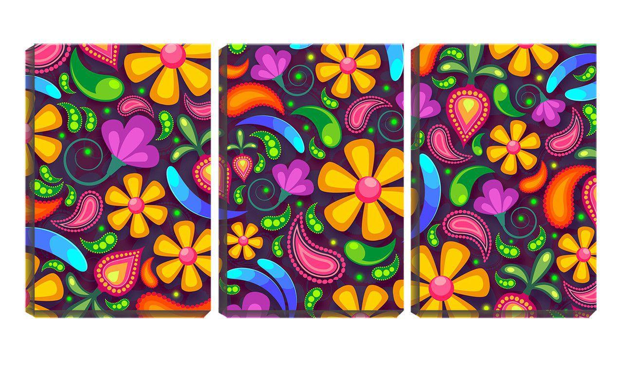 Quadro canvas 30x66 flores coloridas desenho arte - Crie Life - Quadro  Decorativo - Magazine Luiza