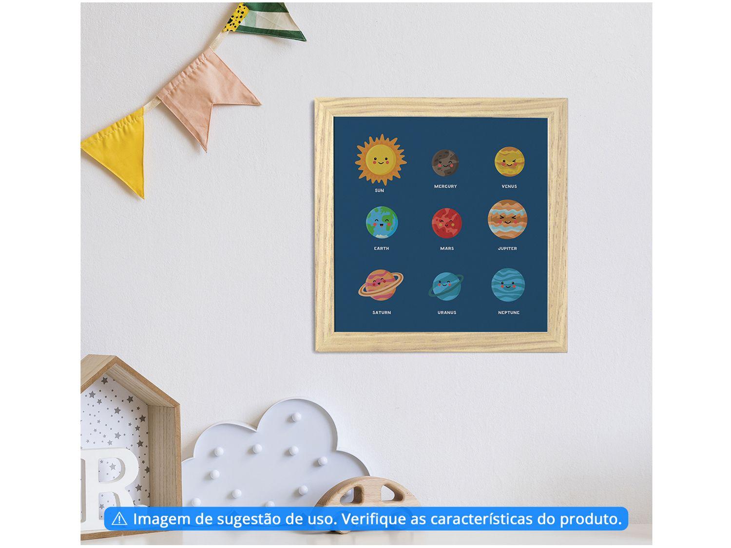 Quadro Decorativo Astronauta Universo 23,5x23,5cm