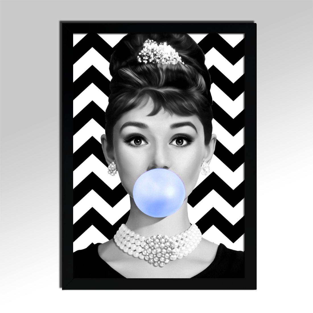 Quadro Decorativo Audrey Hepburn Bubble Gum Retro Vintage Iframes Decoracao Quadro Decorativo Magazine Luiza