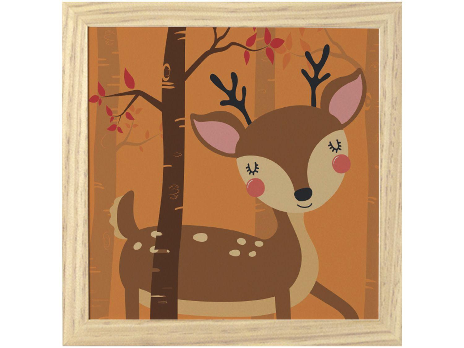Quadro Decorativo Infantil Cervo 23,5x23,5cm