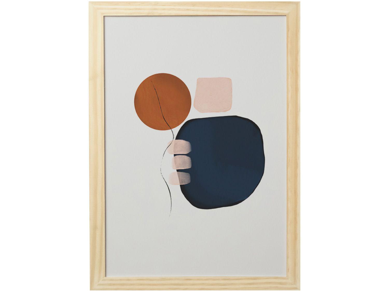 Quadro Decorativo Mid Century Abstrato 24,5x34,5cm
