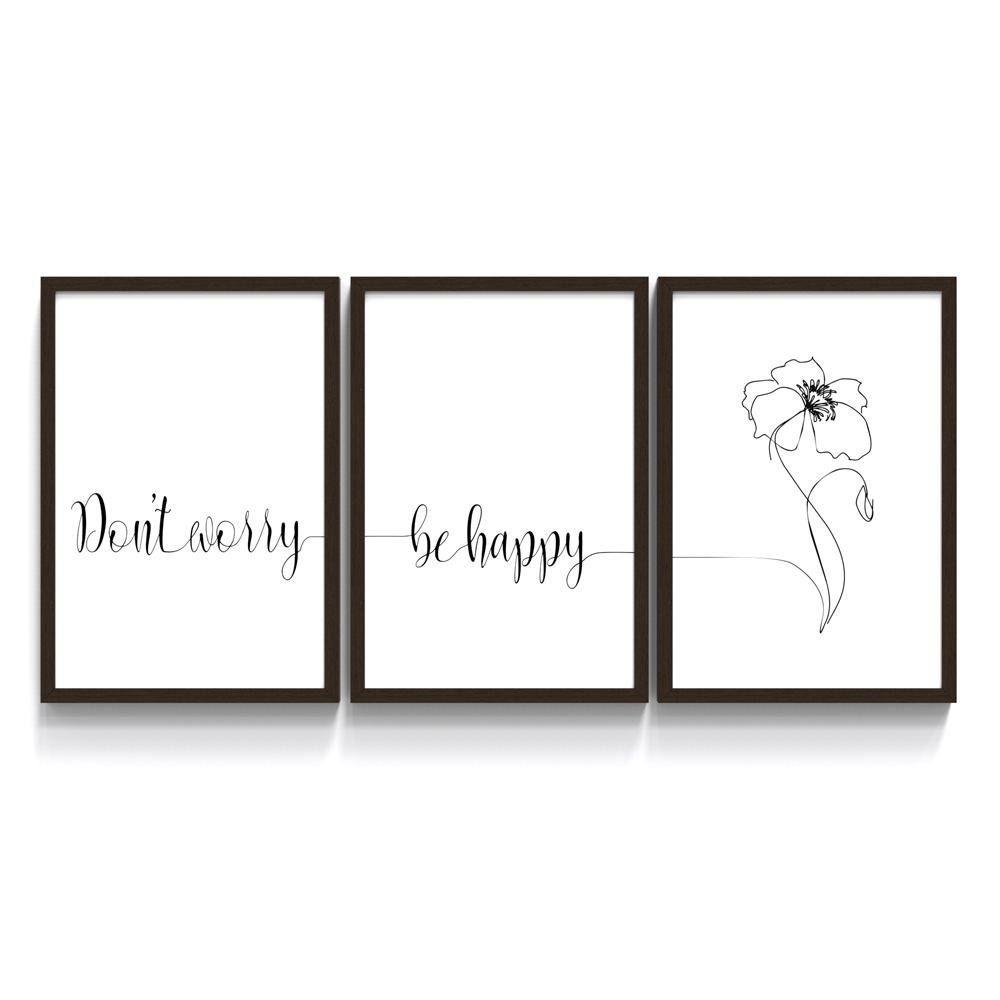 Quadro Decorativo Parede Minimalista Flor Floral Frases Motivacionais Be Happysala Quarto Atelie Dos Quadros Quadro Decorativo Magazine Luiza