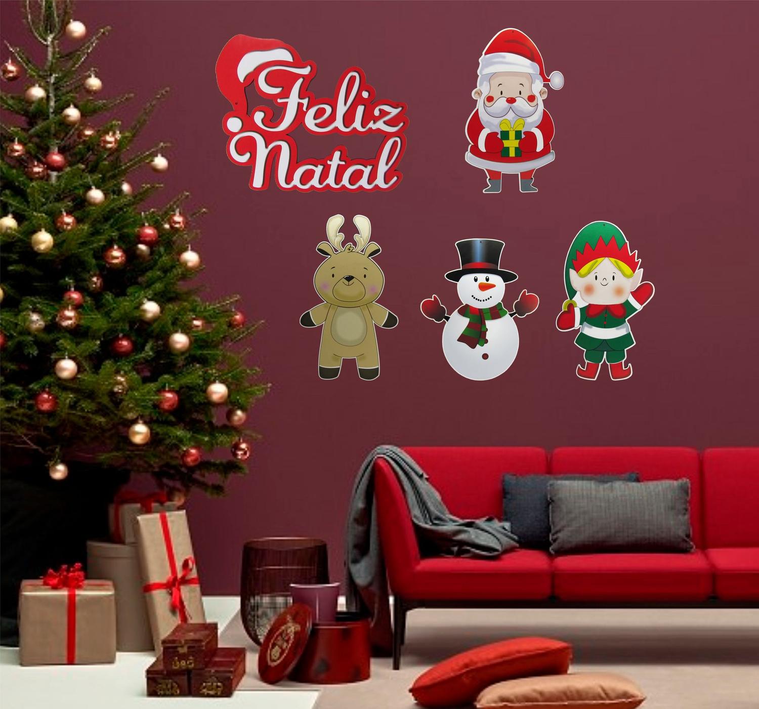 Quadro Placa Decorativa Natal - Feliz Natal e Ano Novo em Promoção