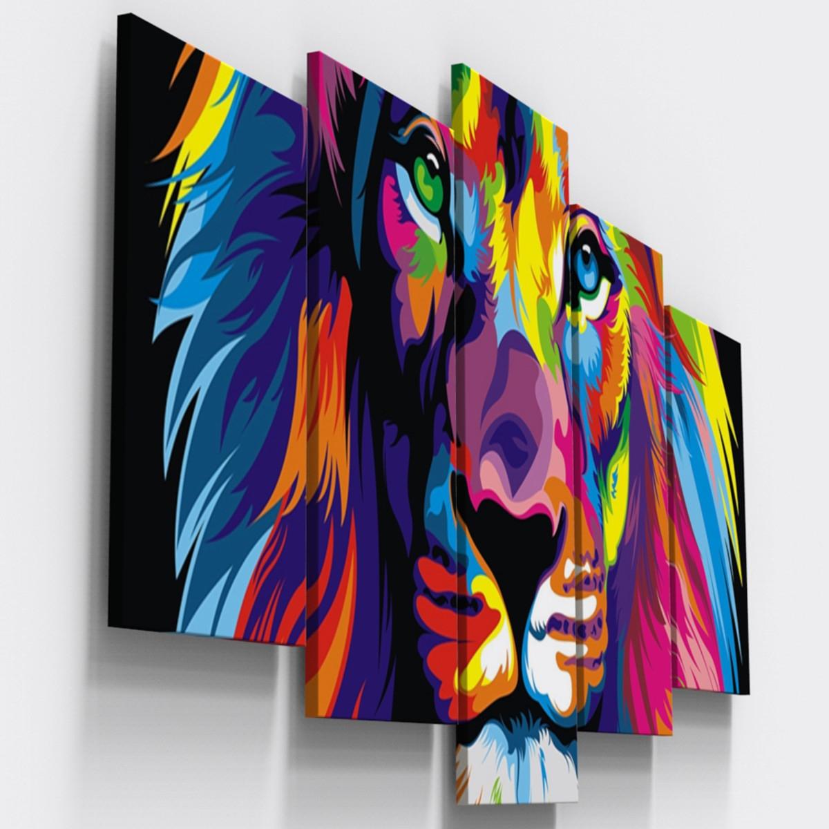 Quadros Decorativos Leao Colorido Abstrato Sala Loja Wall Frame Quadro Decorativo Magazine Luiza Conjunto composto 3 pecas tamanho total 160x65cm descricao tecnica: quadros decorativos leao colorido abstrato sala loja wall frame