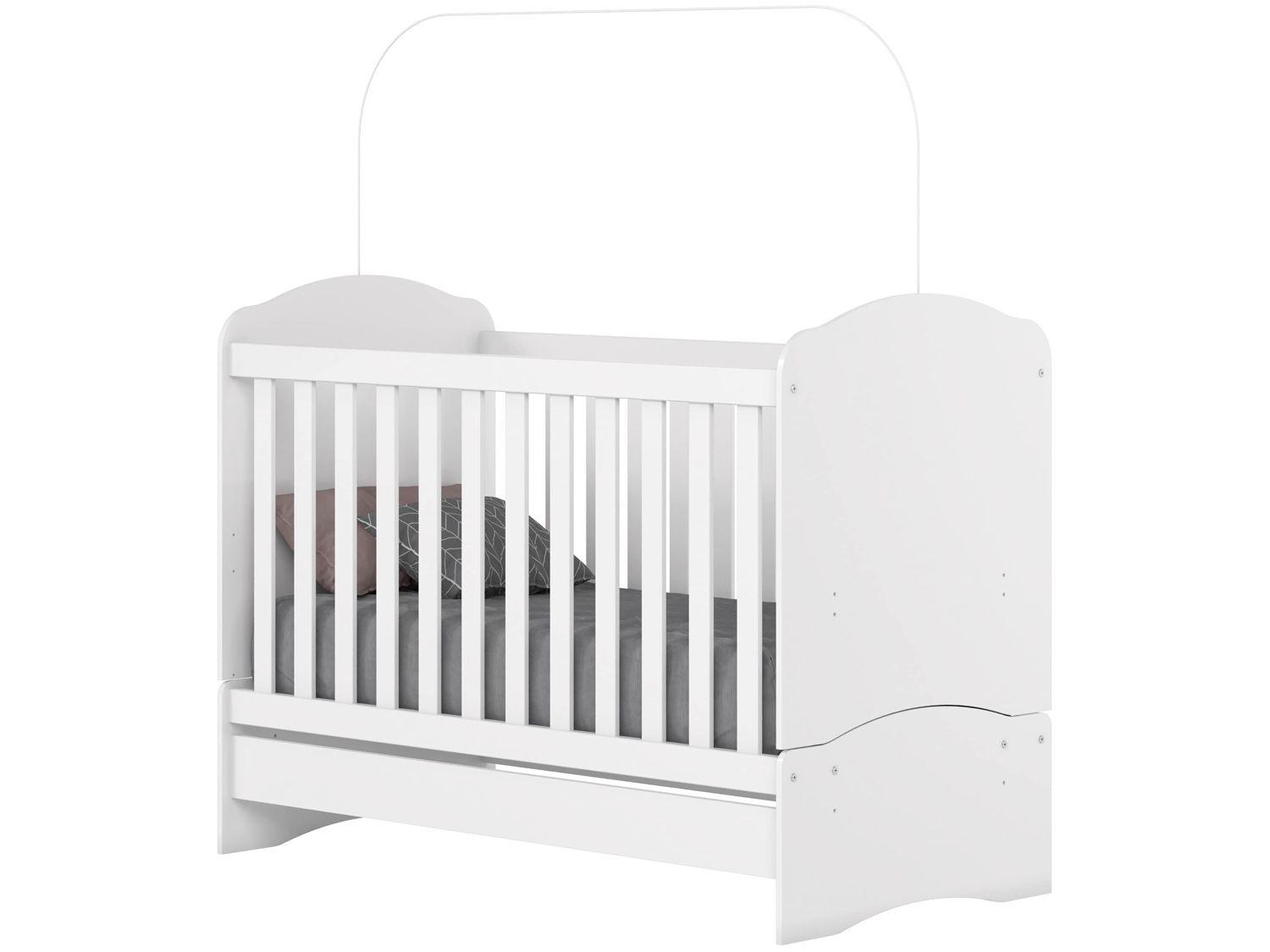 Quarto de Bebê Completo com Berço Cômoda e Guarda-roupa Henn Bala de Menta Branco