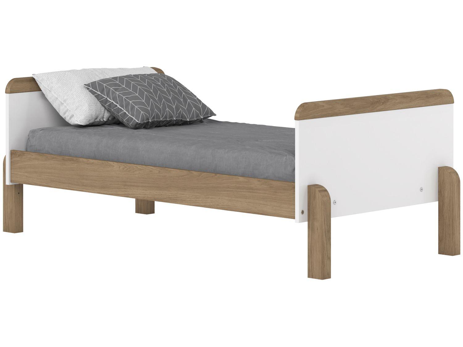 Quarto de Bebê Completo com Berço Cômoda e Guarda-roupa Henn Ternura Branco e Jequitibá