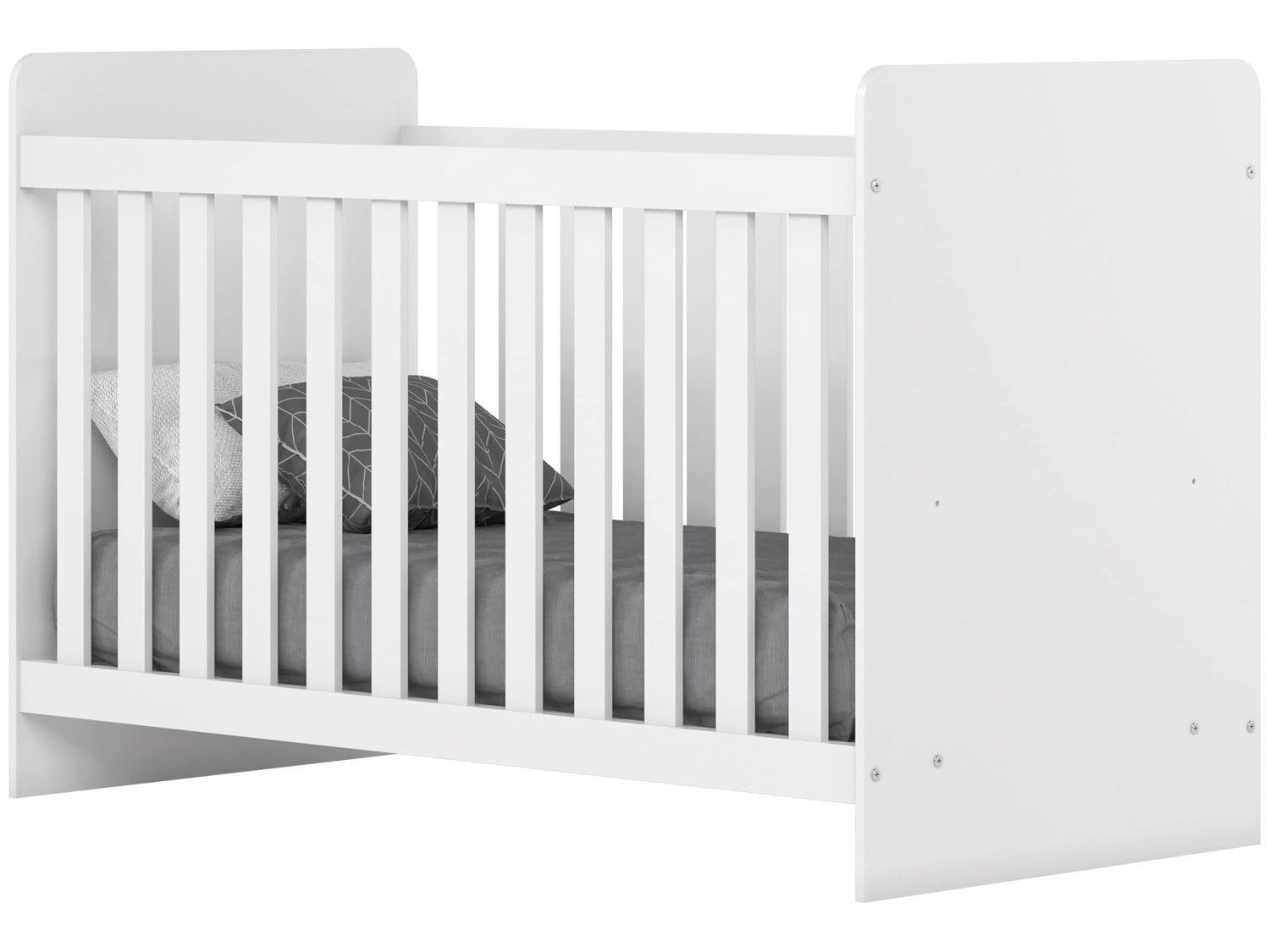 Quarto de Bebê Completo com Guarda-roupa Berço e Cômoda Henn Labirinto Branco
