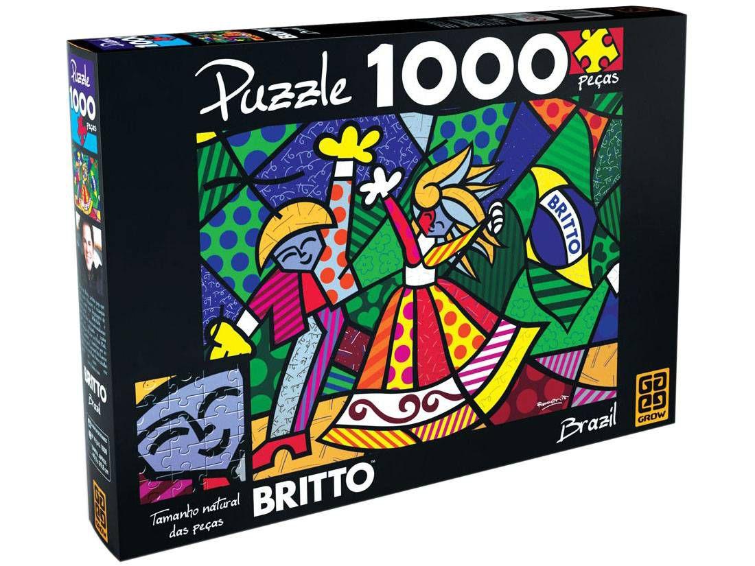 Quebra-Cabeça 1000 Peças Brazil Romero Britto - Grow - Quebra-Cabeça ...