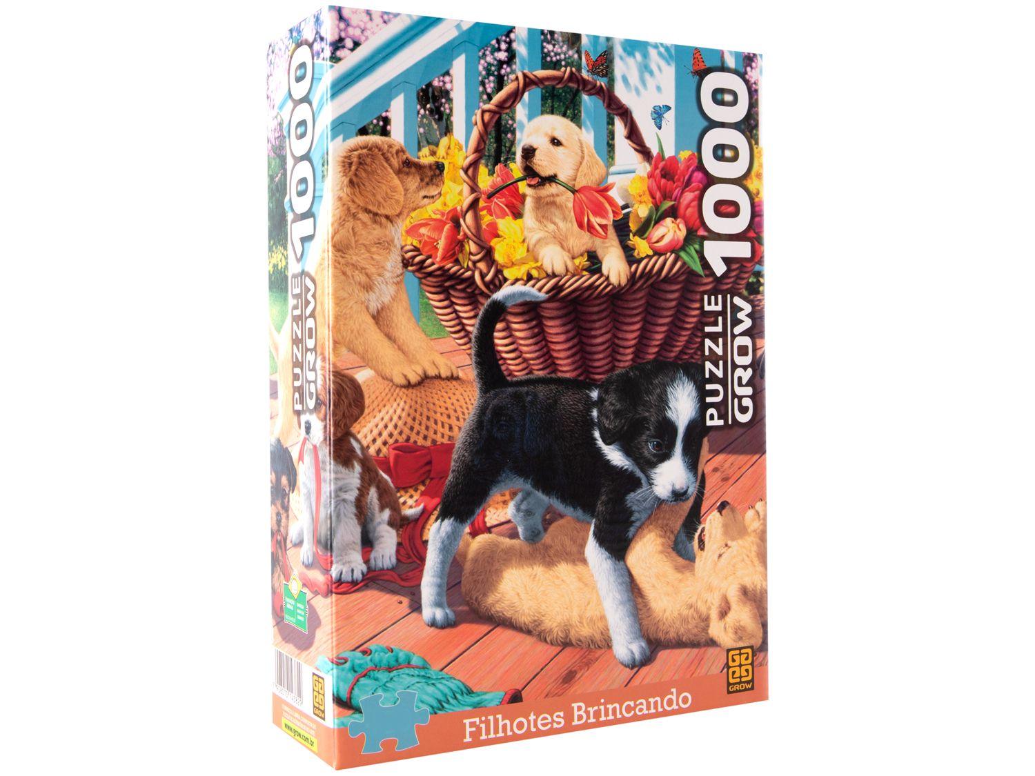 Quebra-cabeça 1000 Peças Filhotes Brincando