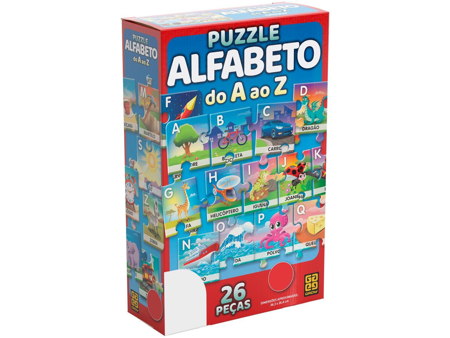 Quebra-cabeça 26 Peças Alfabeto do A ao Z Grow