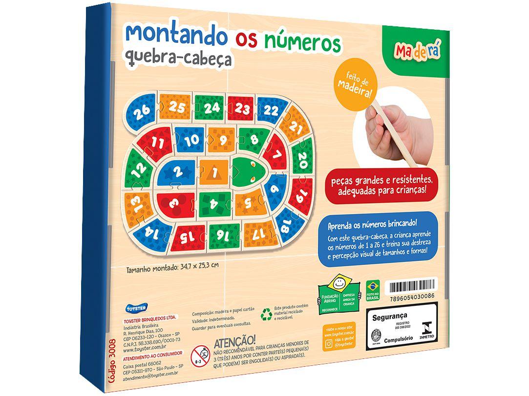 Montando os Números: 1 ao 20 - Quebra-cabeça Educativo - Toyster