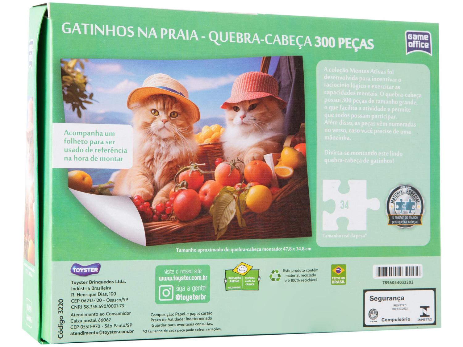 Quebra-cabeça 300 Peças Game Office Gatinhos na