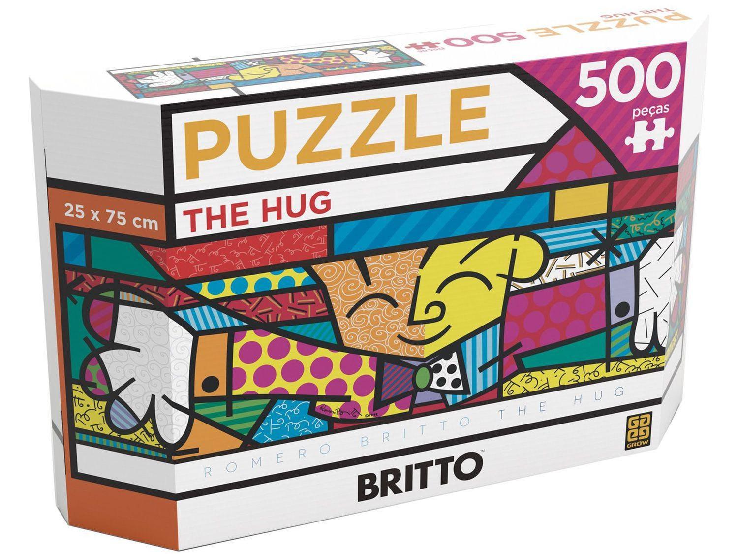 Quebra-cabeça 500 Peças Panorama Romero Britto - The Hug Grow - Quebra ...