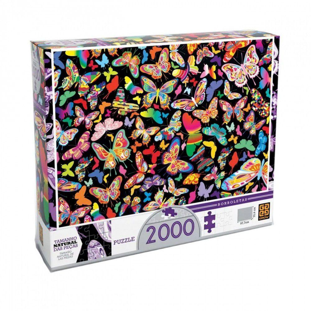 Quebra Cabeca Borboletas 2000 Pecas Premium - Grow - Quebra-Cabeça ...