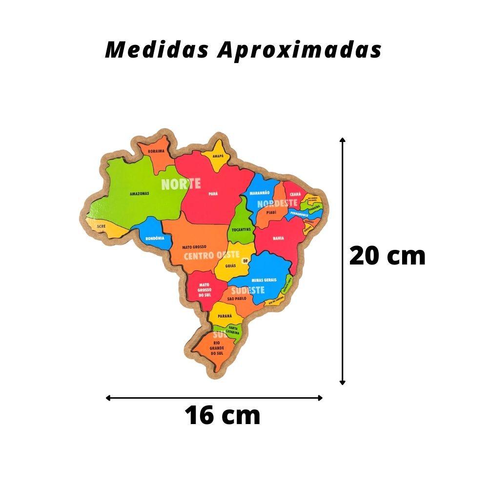 Brinquedo Quebra Cabeça Infantil Mapa Do Brasil Em Madeira