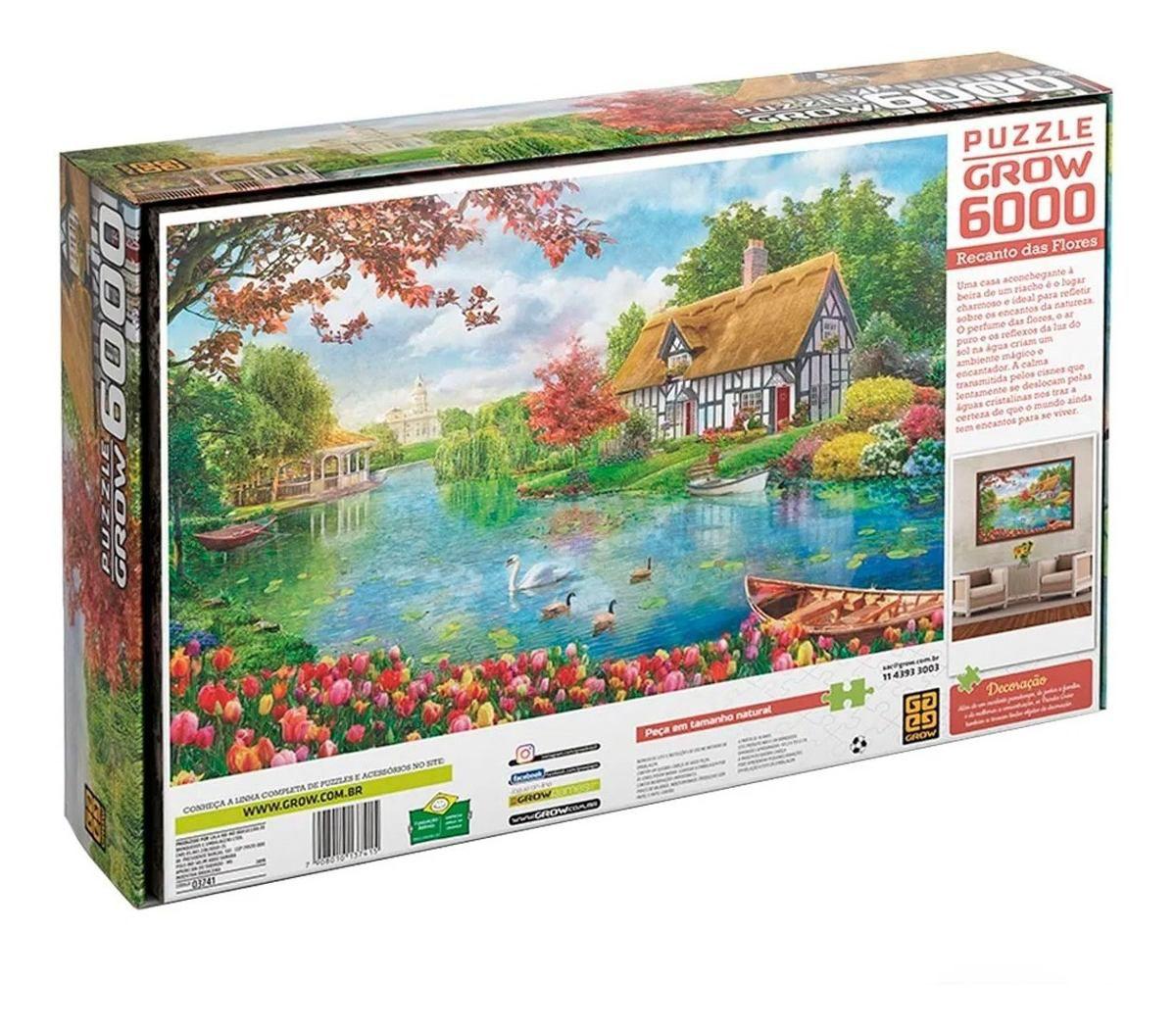 Quebra Cabeças Puzzle 6000 Peças Recanto Das Flores Grow - Quebra ...