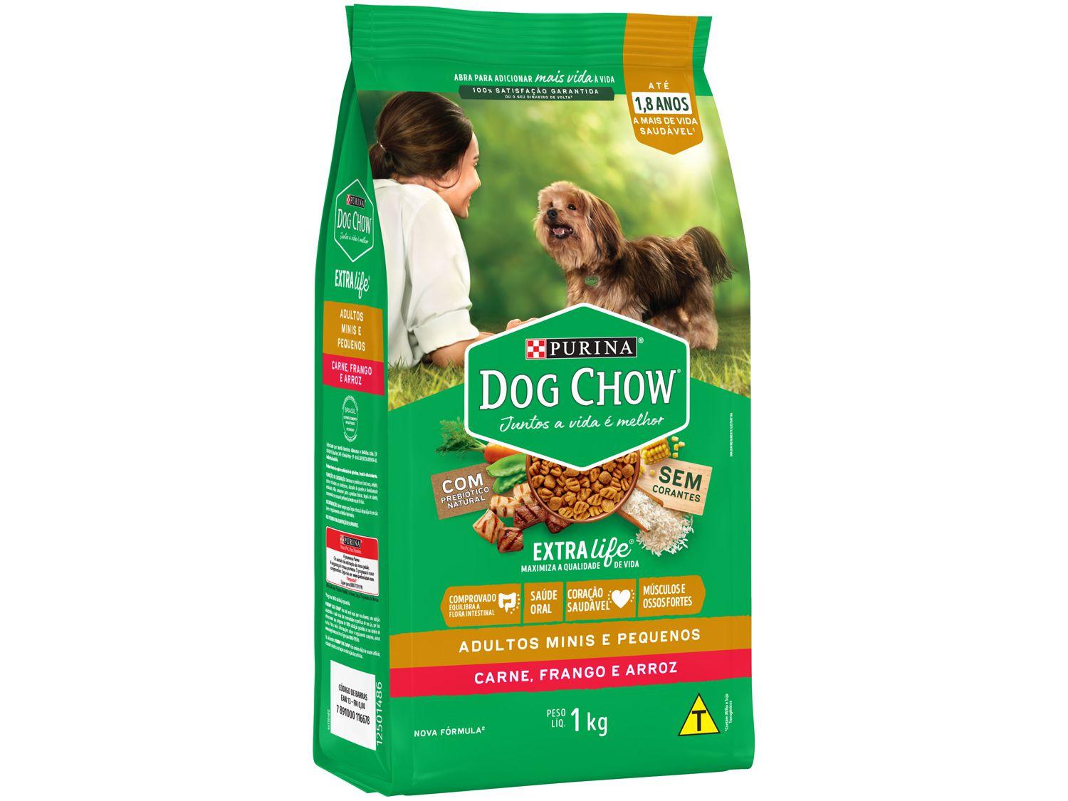 Ração Premium para Cachorro Dog Chow ExtraLife - Adulto Carne Frango e ...