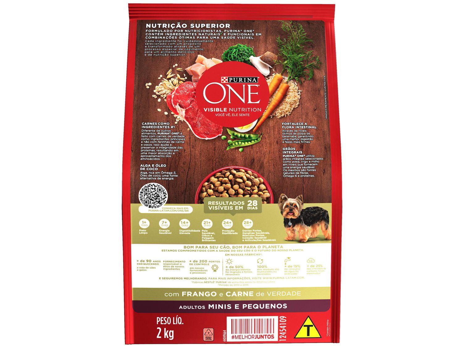 Racao Super Premium para Cachorro Purina One Frango e Carne Adulto 2Kg