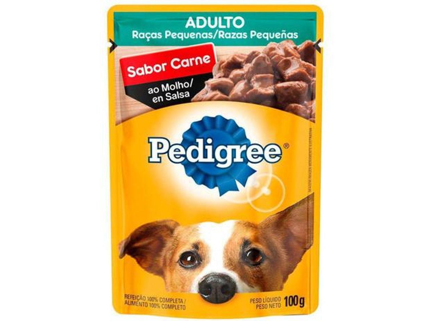 Ração Úmida para Cachorro Adulto Sachê - Pedigree Carne ao Molho 100g ...