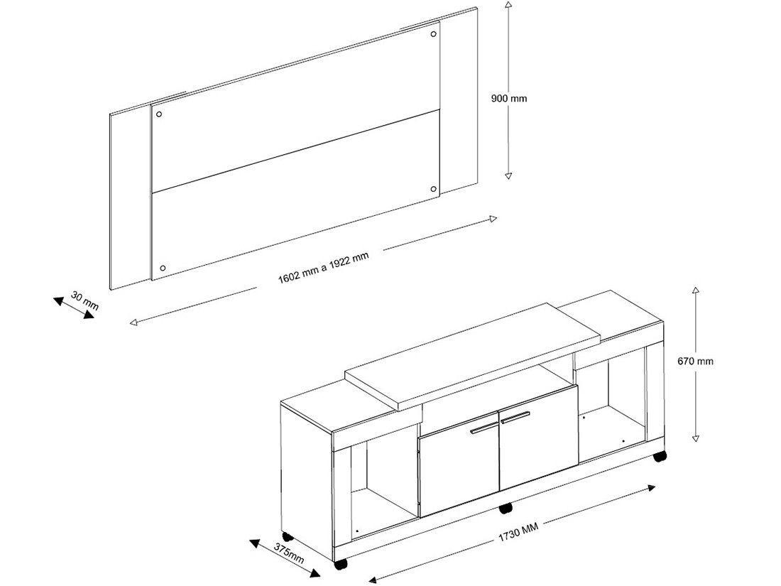 Imagem de Rack com Painel para TV até 55” 2 Portas