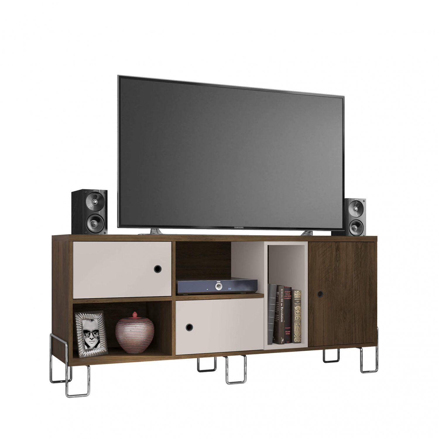 Rack com Painel para TV até 55 Polegadas 3 Portas e Nichos Viena Siena ...