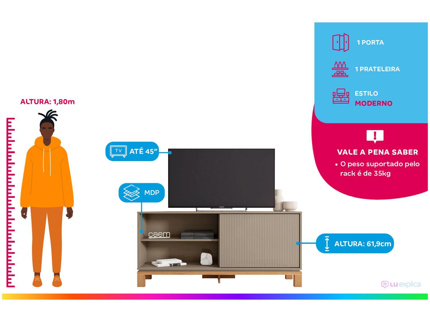 Rack para TV 45” Caemmun Mondrian