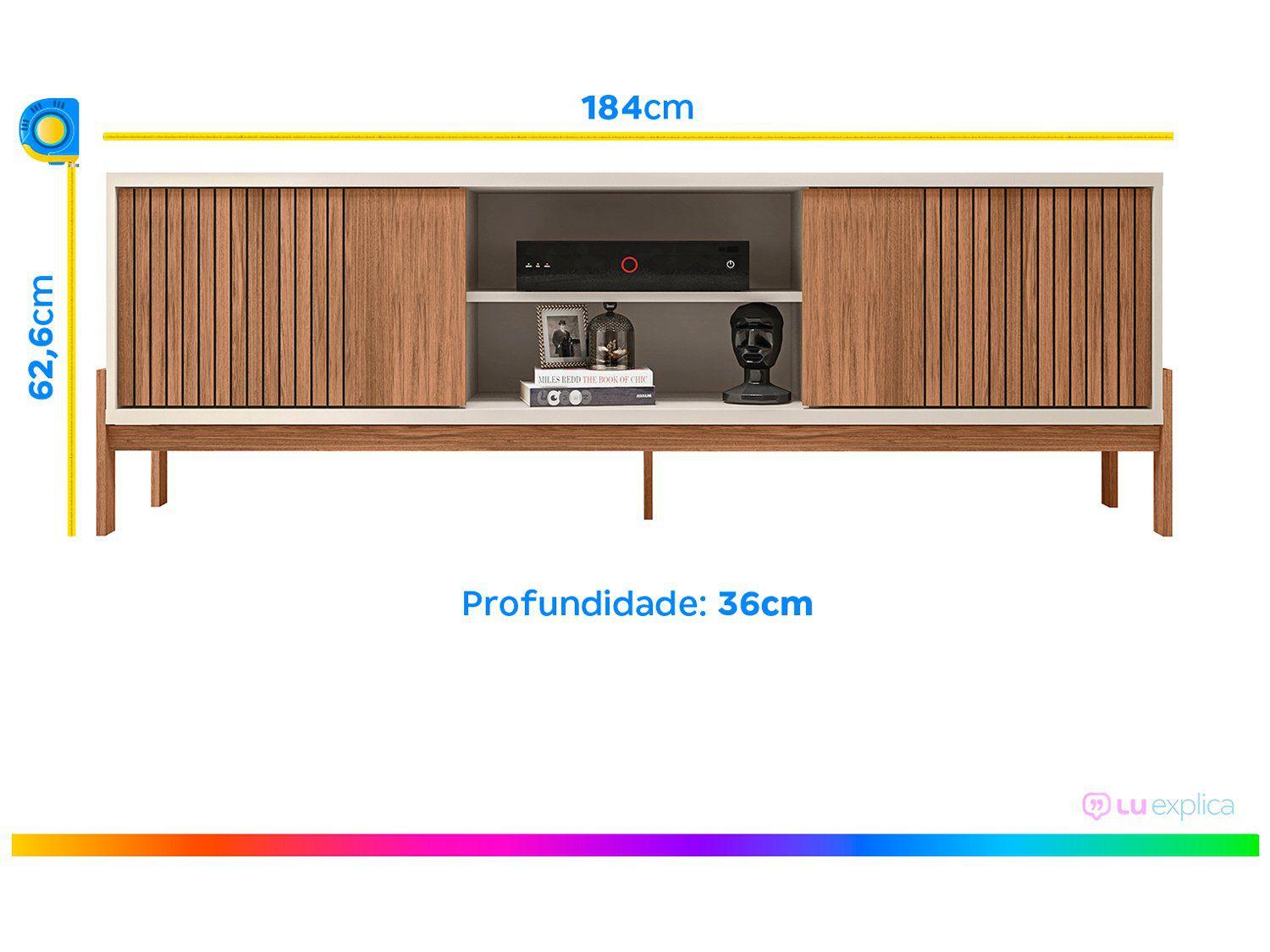 Rack para TV 72” 2 Portas Caemmun Tannen 1.8