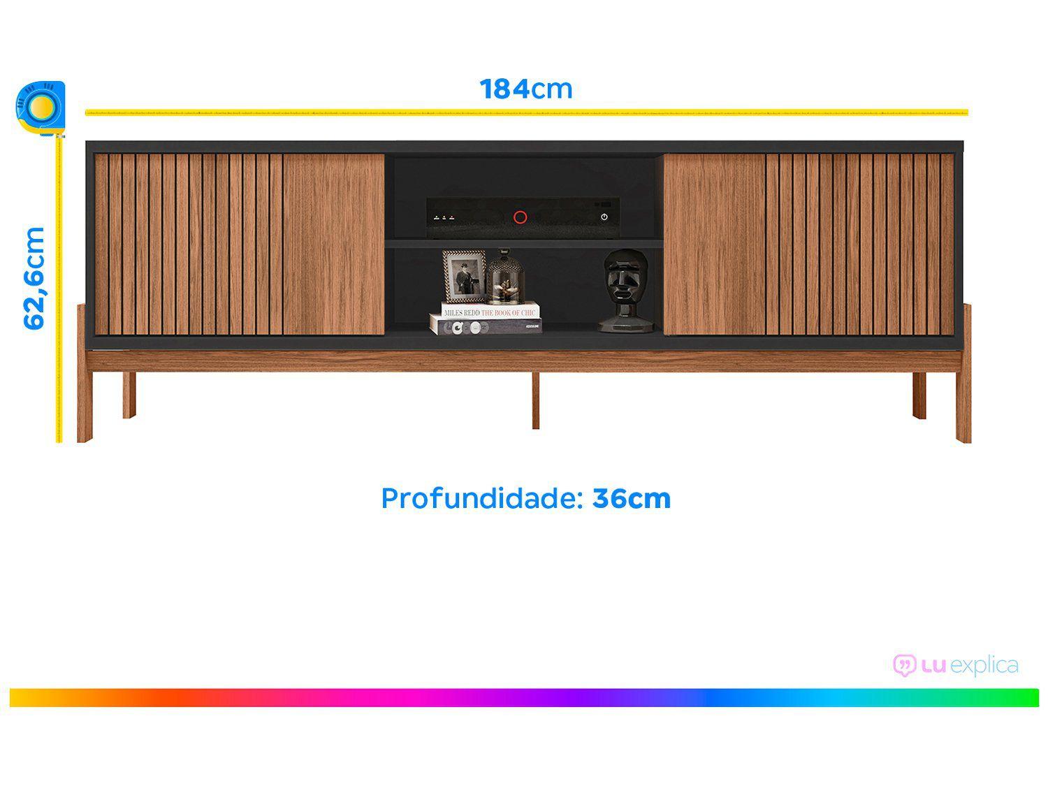 Rack para TV 72” 2 Portas Caemmun Tannen 1.8