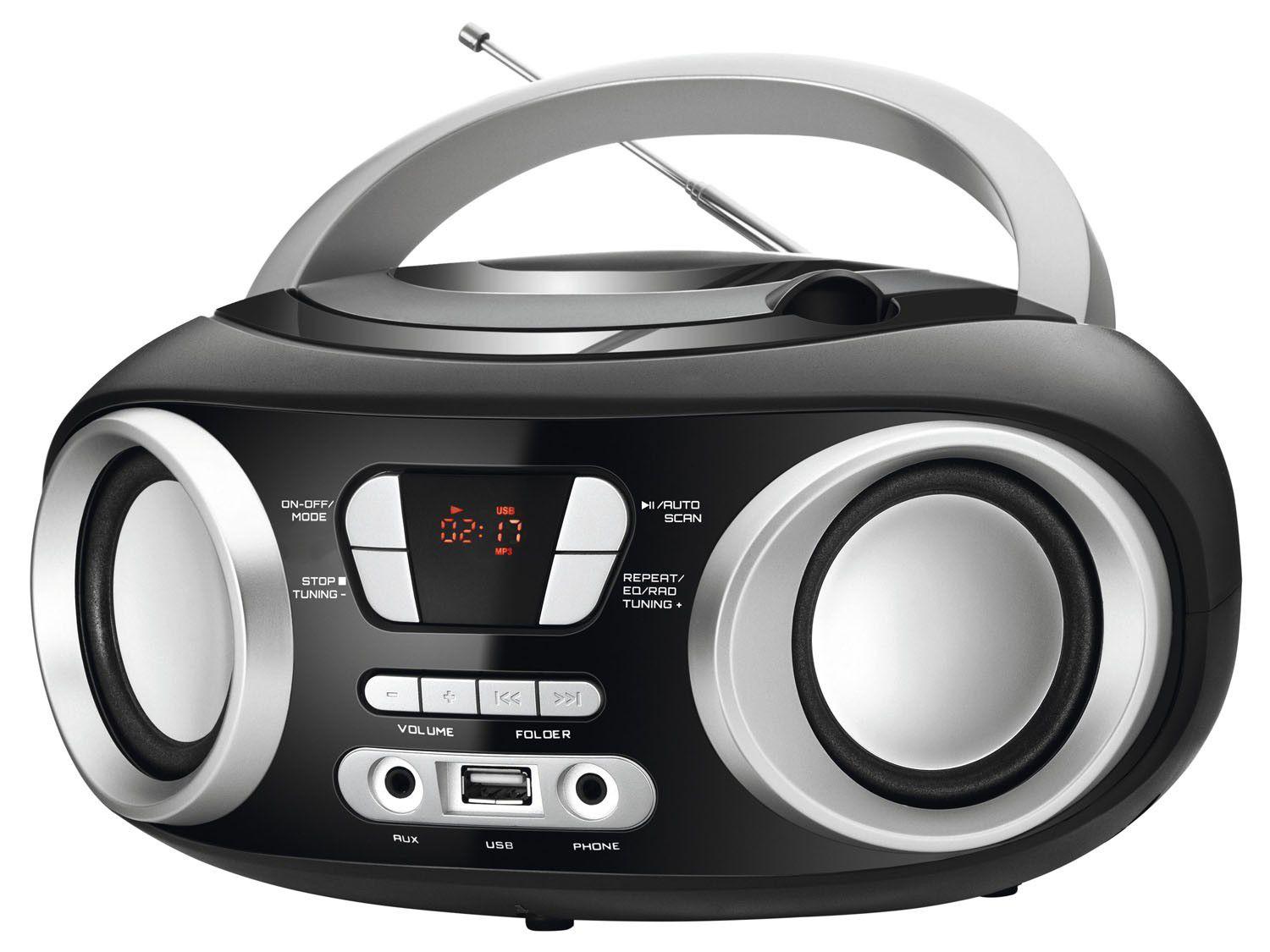 Rádio Portátil Mondial FM 6W CD Player Display Digital NBX13 Entrada