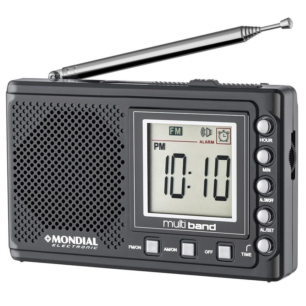 Rádio Portátil Mondial Multi Band II, Rádio AM/FM/SW, Display digital