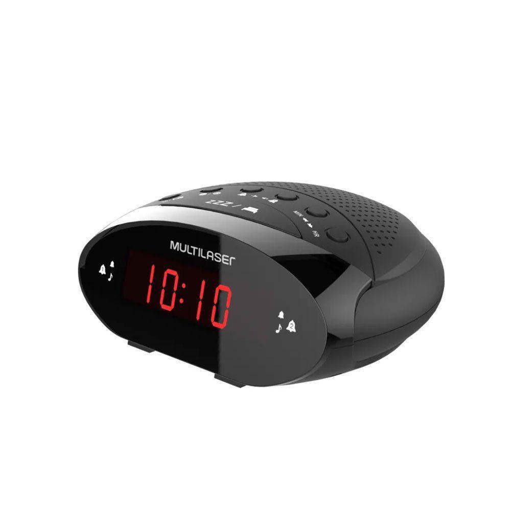 Rádio Relógio Digital 3W RMS FM Multilaser RádioRelógio Magazine Luiza