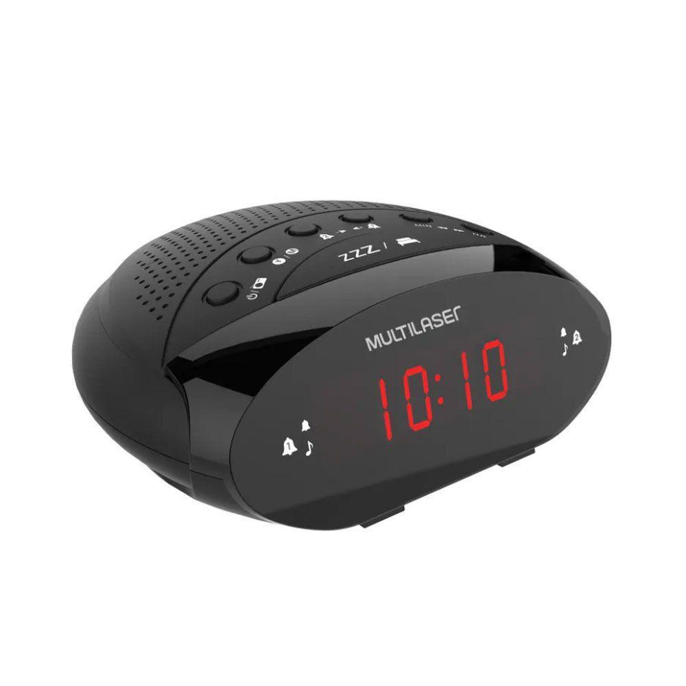 Rádio Relógio Digital 3W RMS FM Multilaser RádioRelógio Magazine Luiza
