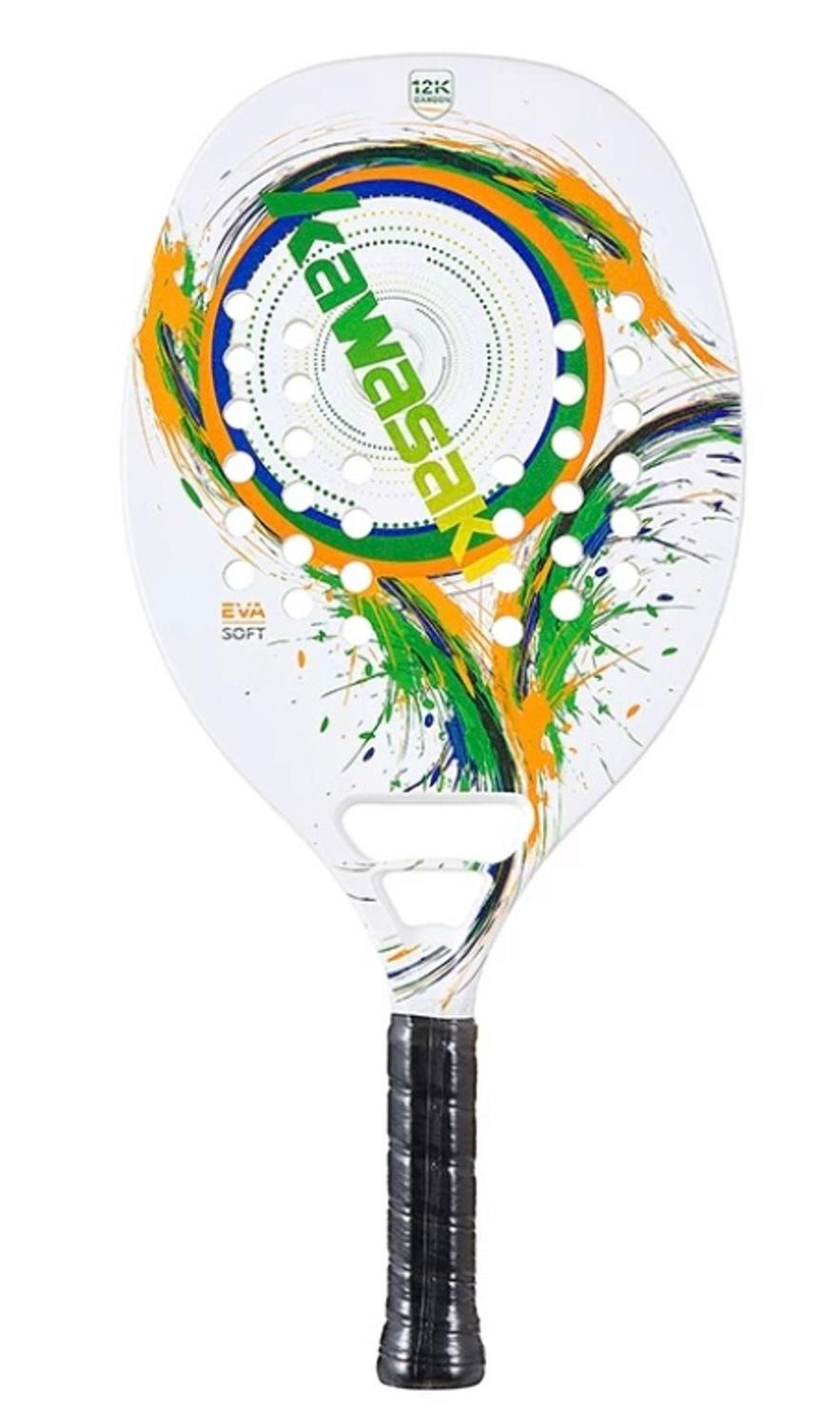 Raquete Beach Tennis Kawasaki 12K design moderno e arrojado