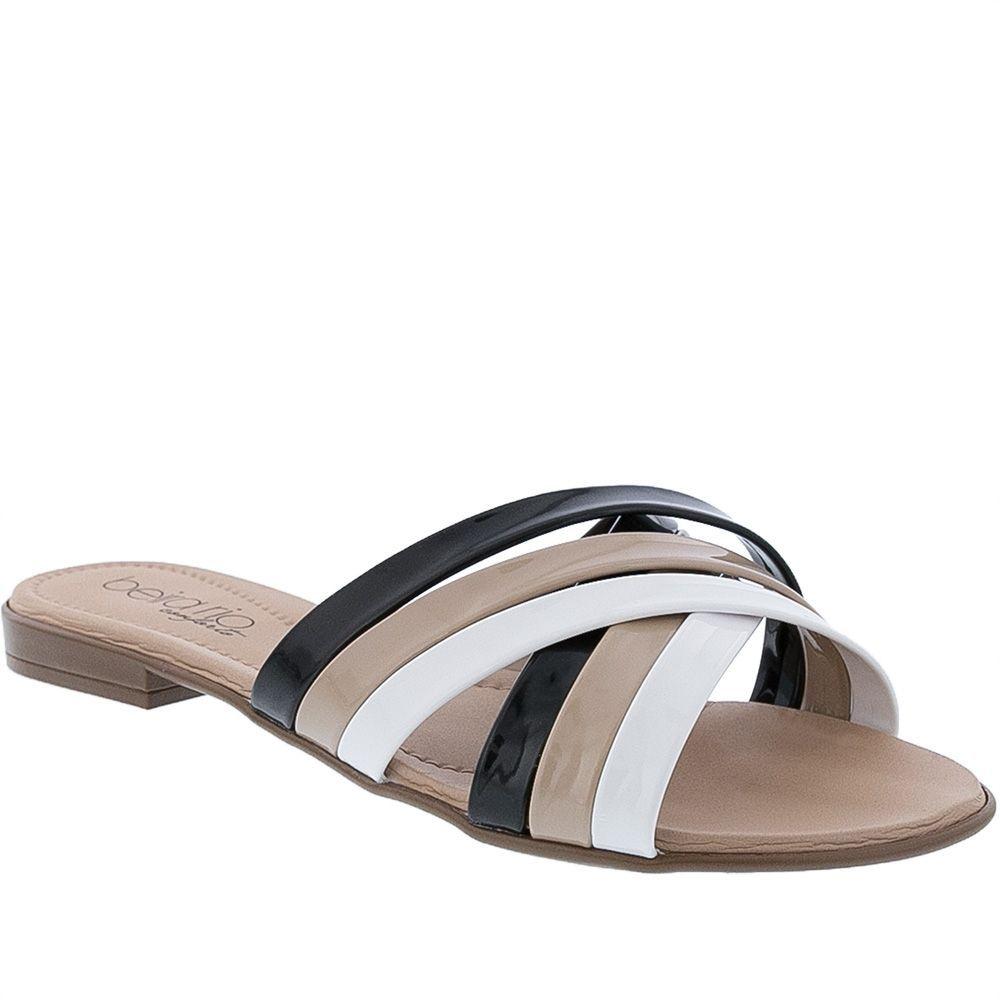 rasteira beira rio tira larga verniz