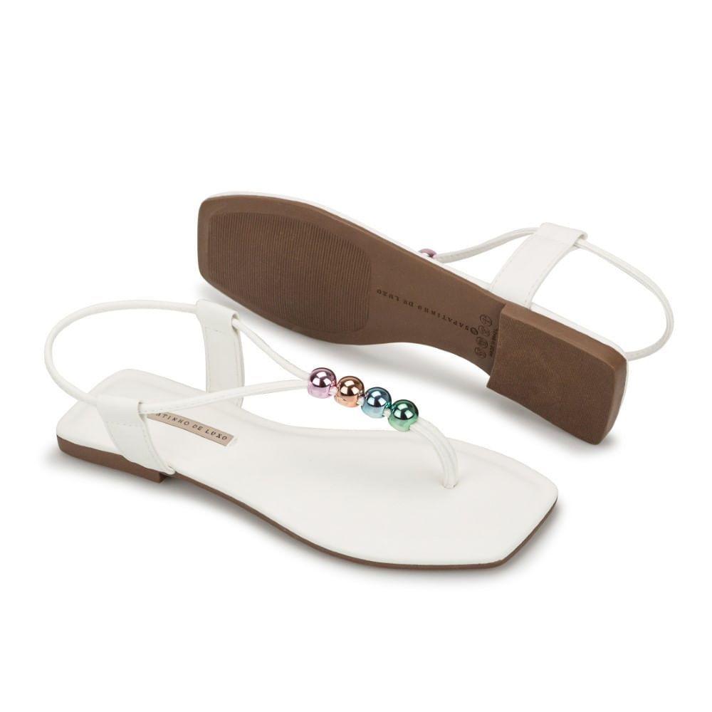 Rasteira Napa Pele Branco New - SAPATINHO DE LUXO - Rasteirinha Feminina -  Magazine Luiza