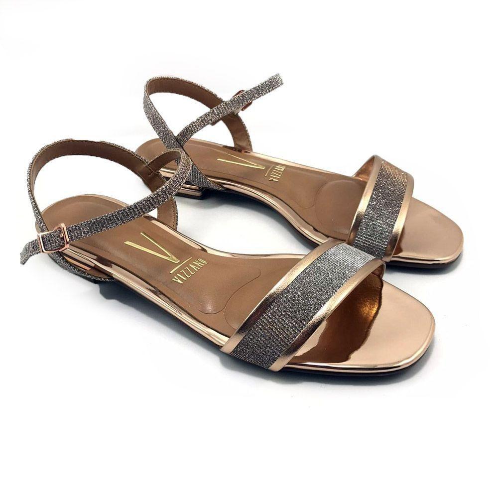 Rasteira Vizzano Multi Brilho Ouro Rosado Feminino - Rasteirinha Feminina -  Magazine Luiza