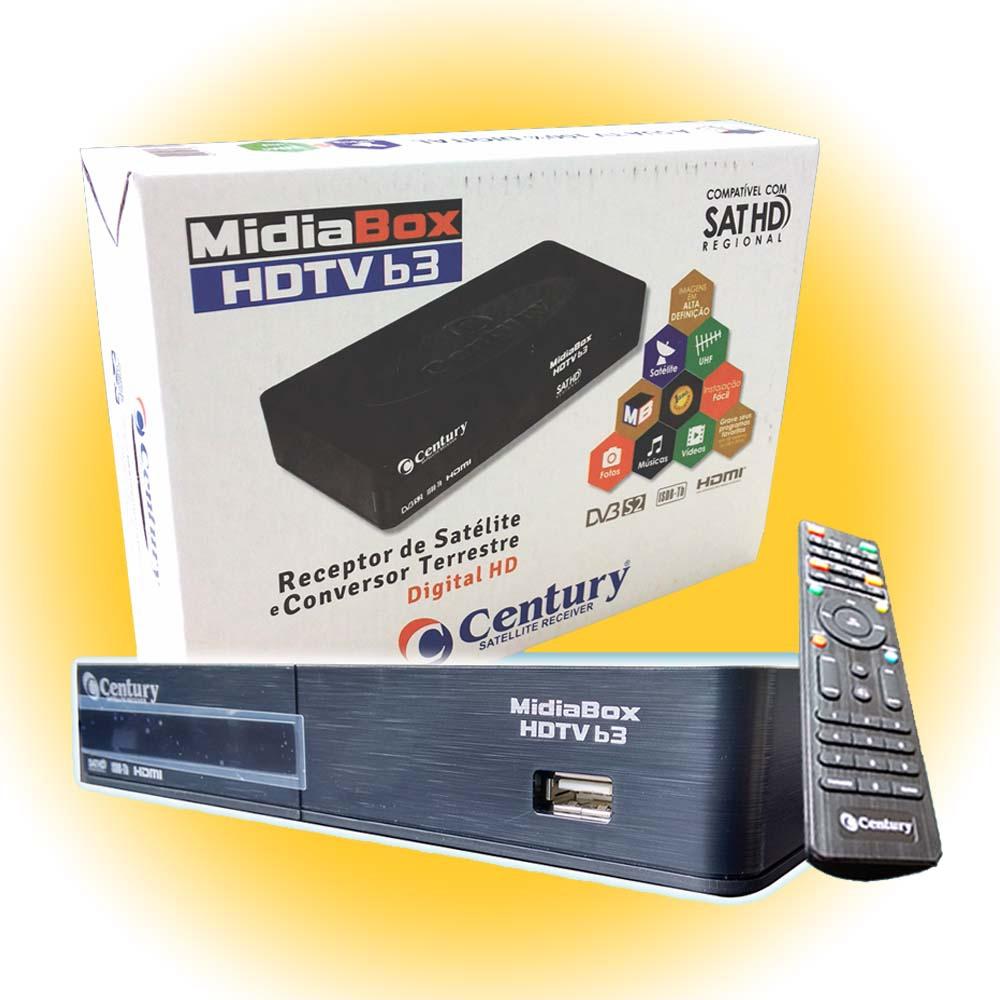 Receptor Digital Midia Box B3 Hdtv Century com Conversor Digital Terrestre Receptor Magazine