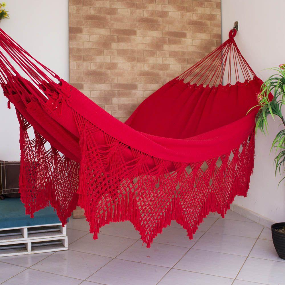 Rede de Dormir Casal Ostra Vermelha Redes de dormir Rede de Descanso Magazine Luiza