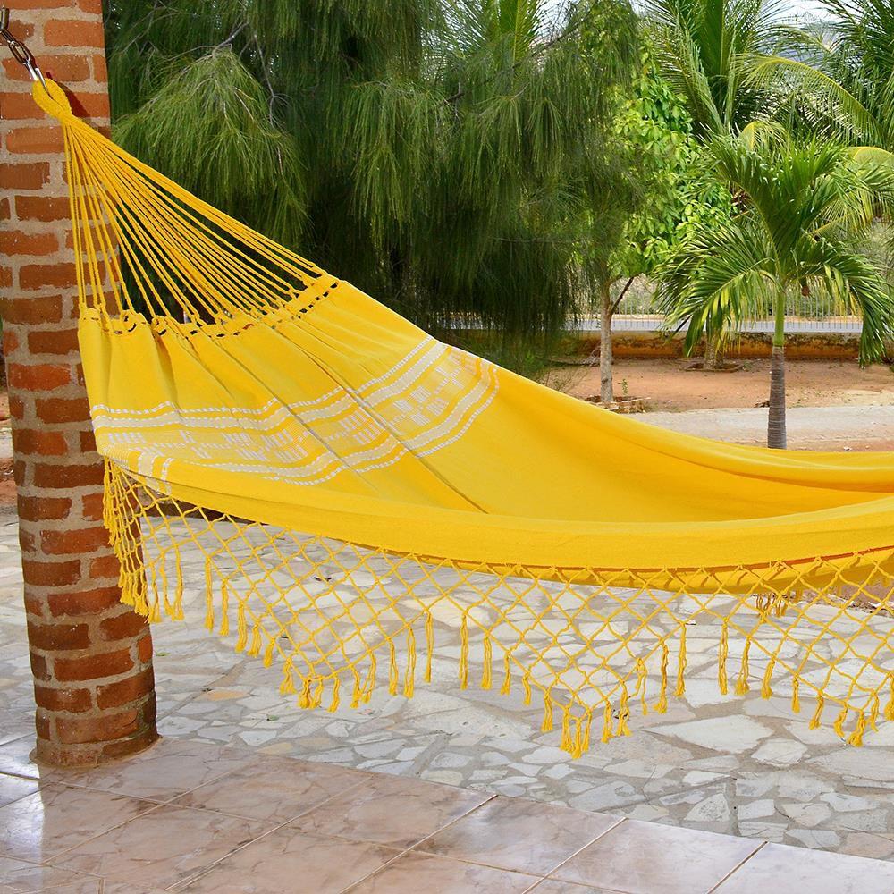 Rede de Dormir Casal Pernambucana Amarela Redes de dormir Rede de Descanso Magazine Luiza