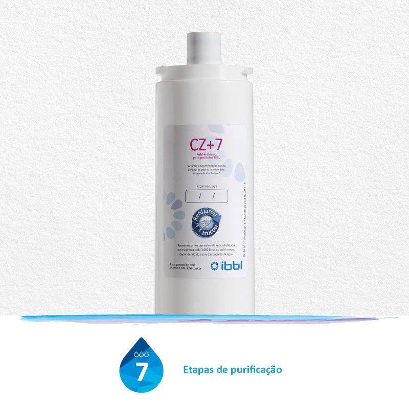 Refil filtro IBBL CZ+7 com selo gráfico indicando 7 etapas de purificação