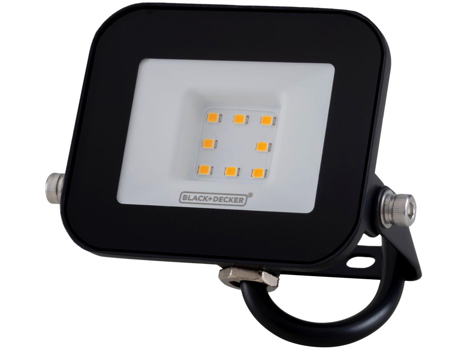 Refletor LED 10W 3000K IP65 Amarela Black+ Decker