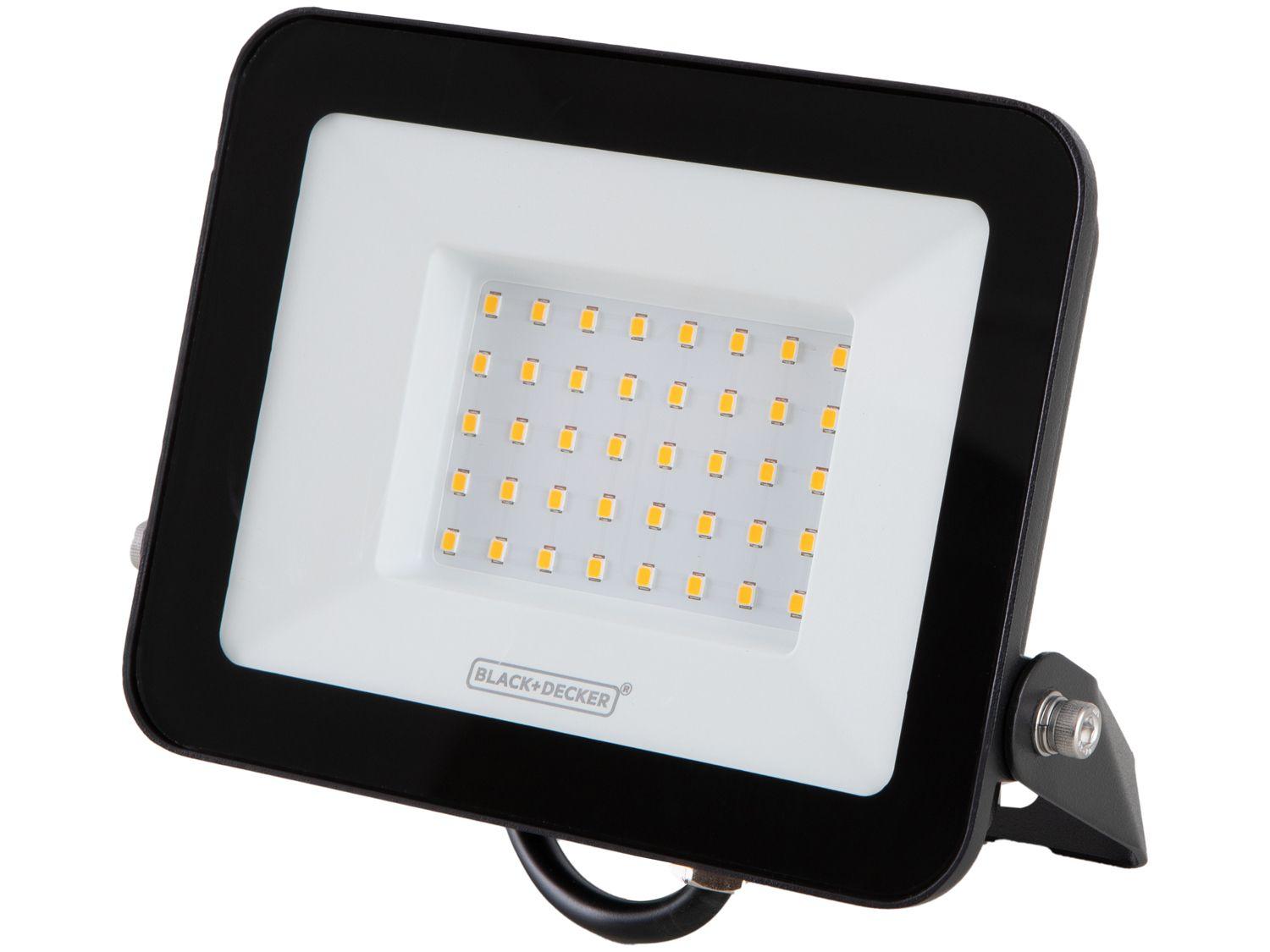Refletor LED 50W 3000K IP65 Amarela Black+ Decker
