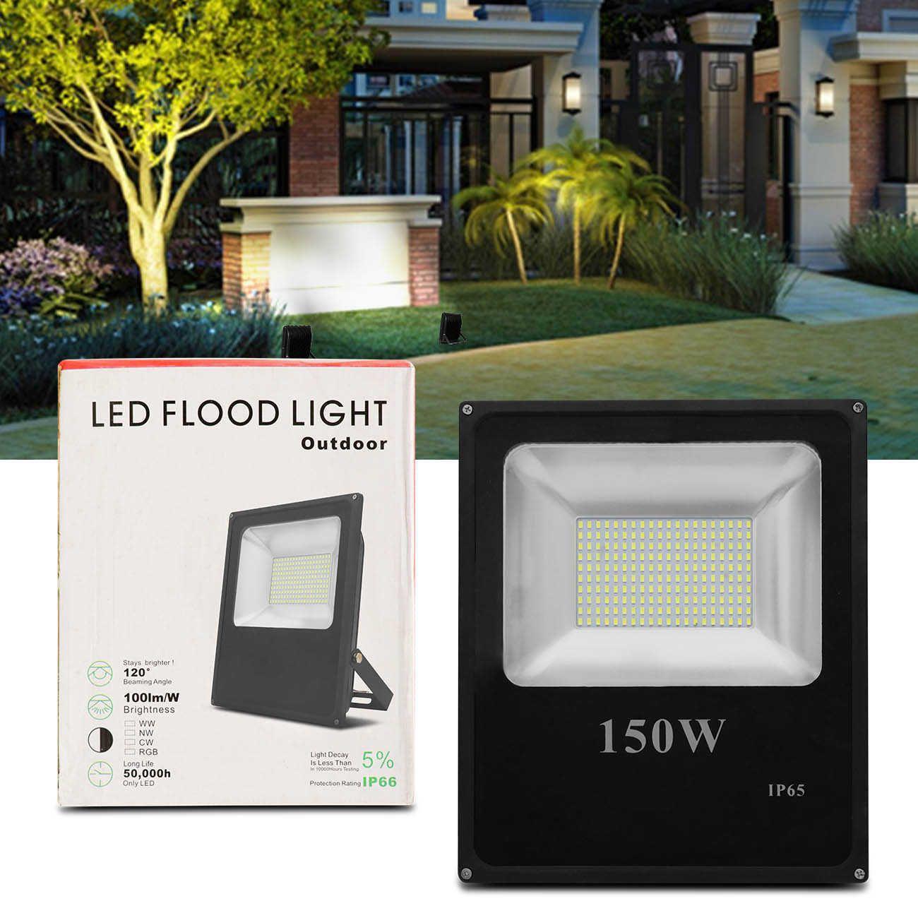 Refletor Led Holofote Slim 150W Bivolt IP65 6000K Branco Frio