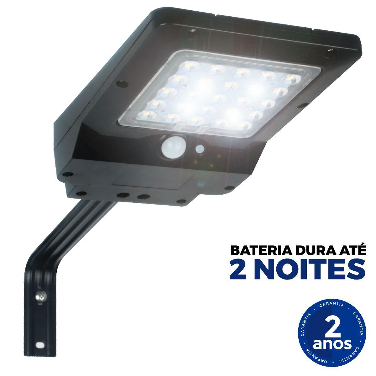 Refletor Luminária Solar Integrada Pública LED 400 Lúmens Placa