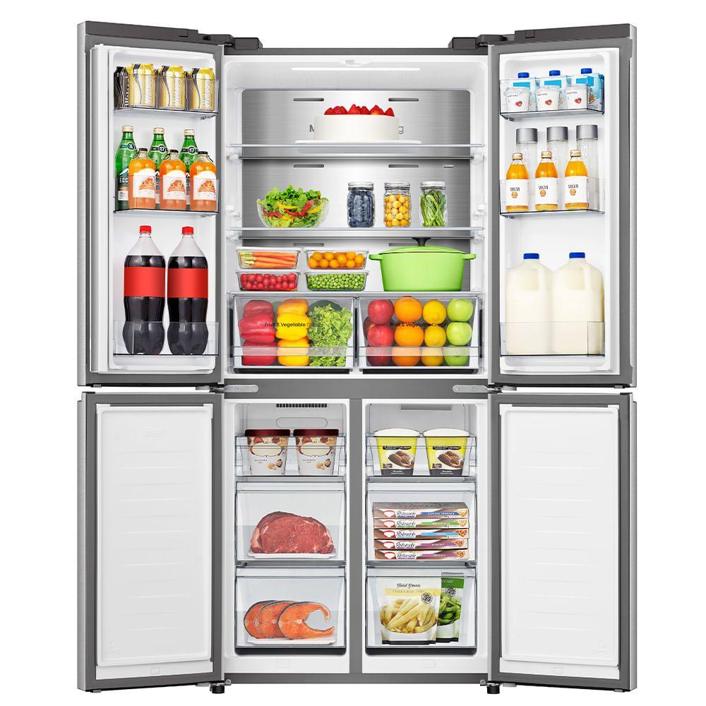 Refrigerador multidoor Hisense RQ5P470 portas abertas com alimentos