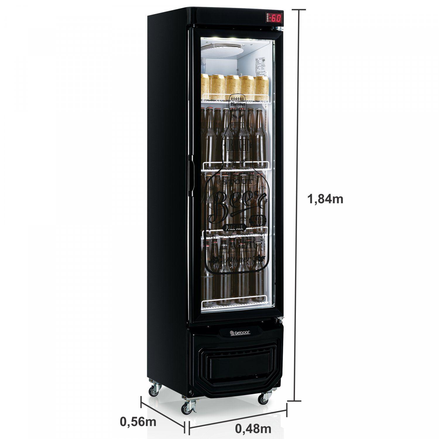 Refrigerador Vertical Cervejeira 220v Frost Free Gelopar Preto