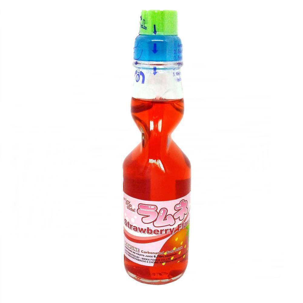 Refrigerante Japonês Ramune 200ml - Strawberry - Nikka - Refrigerante ...