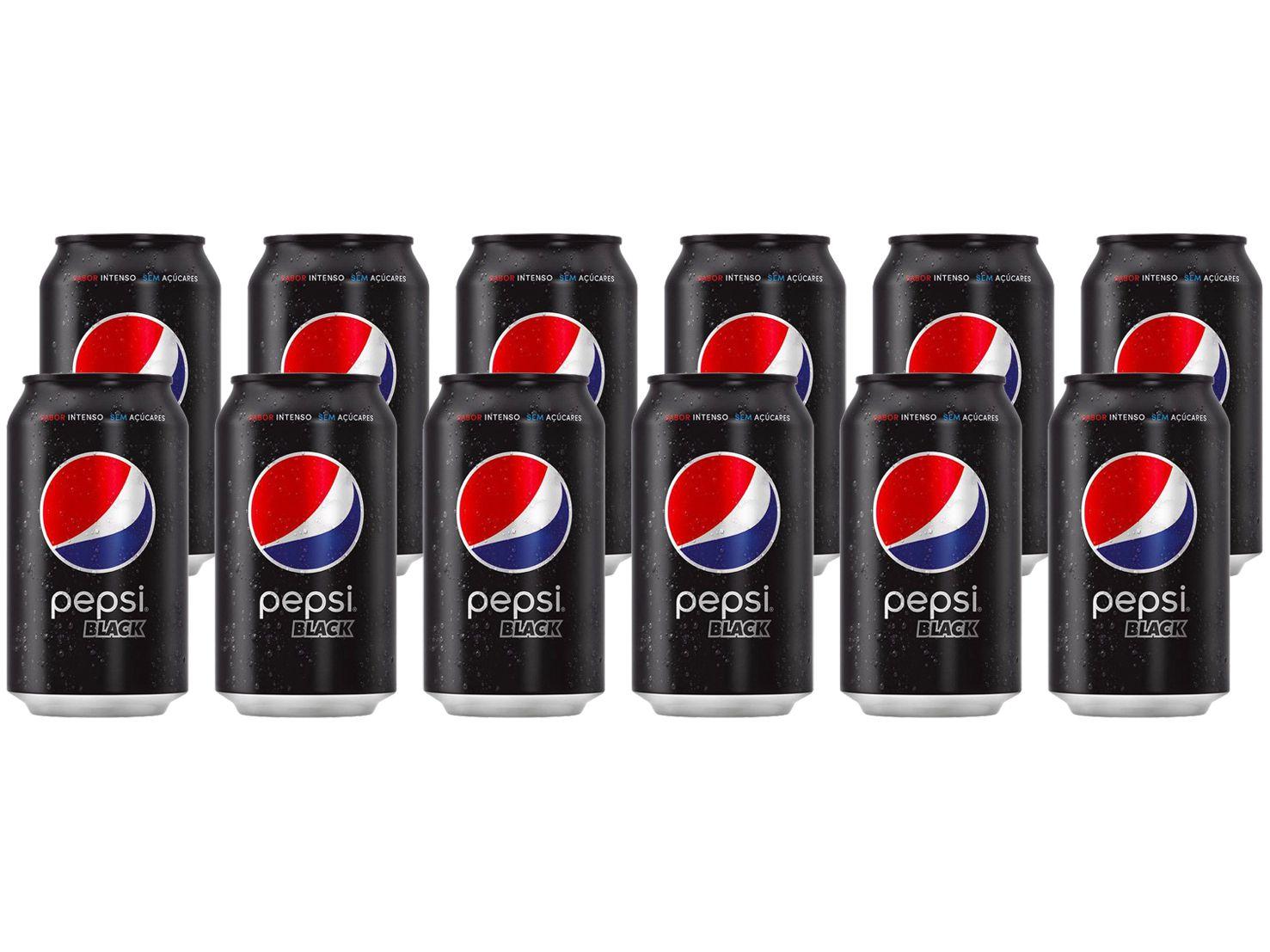 Refrigerante Pepsi Black Sem Açúcar 350ml Lata 12 Unidades