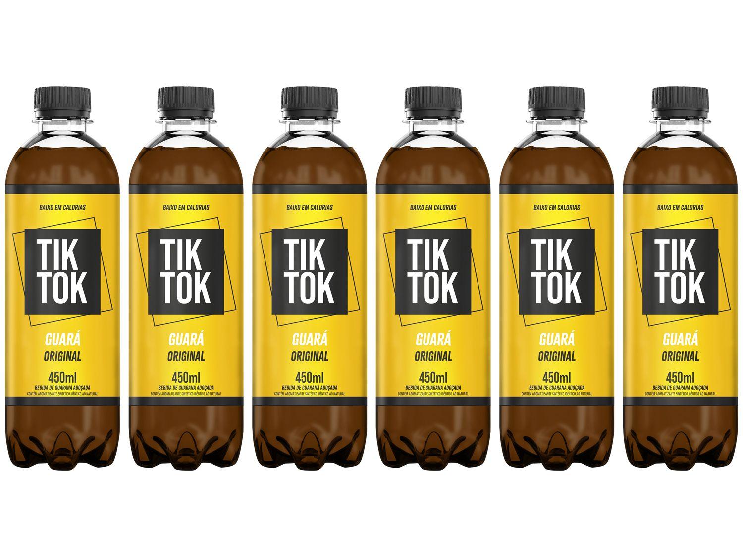Refrigerante Tik Tok Guará Original Guaraná 6 Unidades 450ml